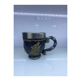 Kurt İşlemeli Çelik Kupa Kod 6922