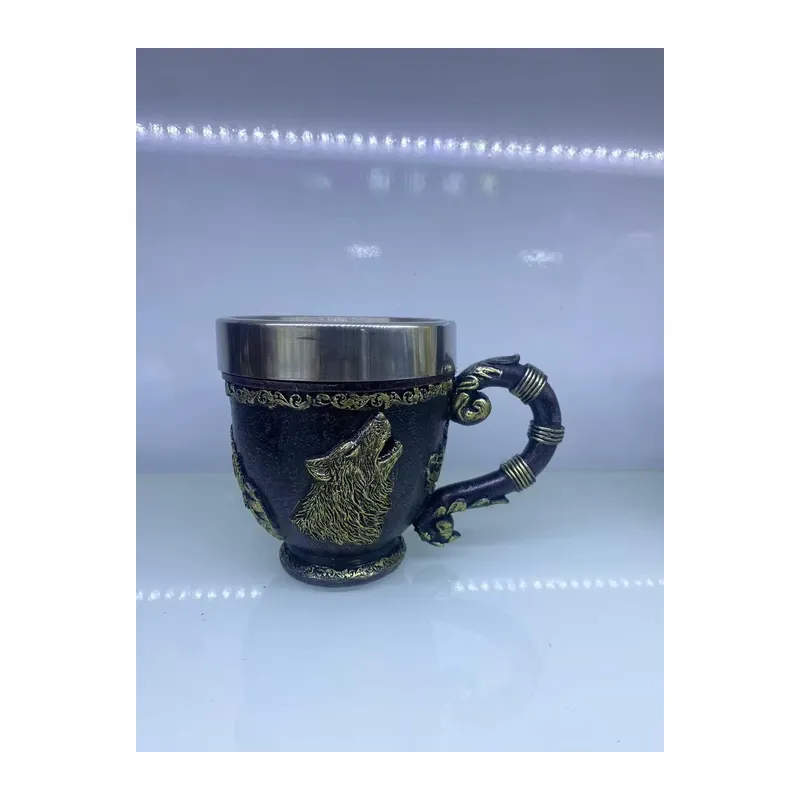 Kurt İşlemeli Çelik Kupa Kod 6922