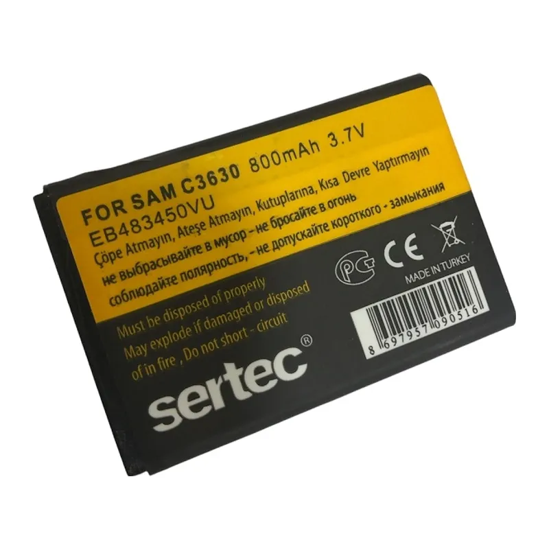 Sertec - Samsung C3630 Uyumlu Batarya