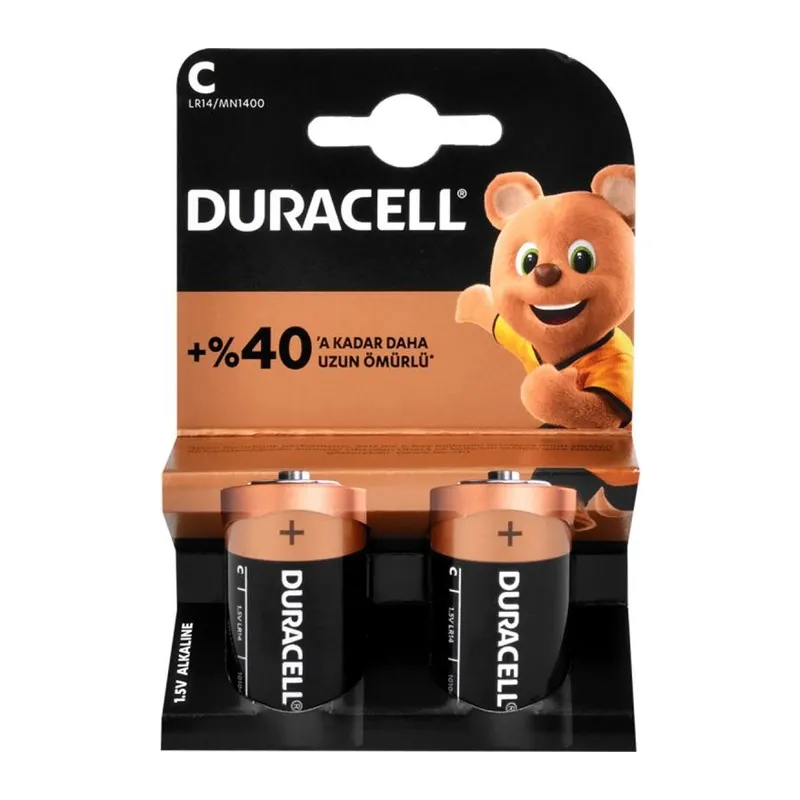 Duracell Alkalin Orta Boy C Pil 2li
