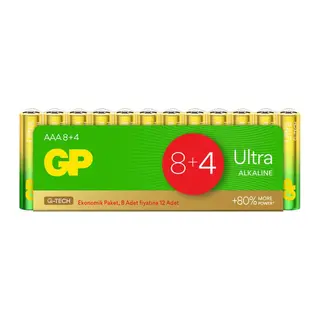 Gp Ultra Alkalin Aaa İnce Kalem Pil 12'li Paket