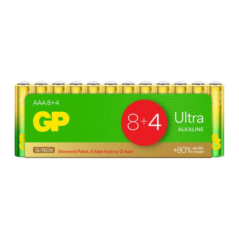 Gp Ultra Alkalin Aaa İnce Kalem Pil 12'li Paket