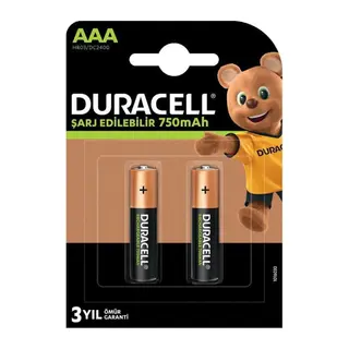 Duracell 1.2v 750 Mah Aaa Şarjlı Kalem Pil 2li