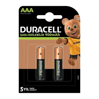 Duracell 1.2v 900mah Aaa Şarj Edilebilir İnce Kalem Pil 2'li Paket
