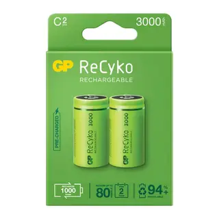 Gp Recyko 3000mah C Orta Boy Şarj Edilebilir Pil 2'li Paket