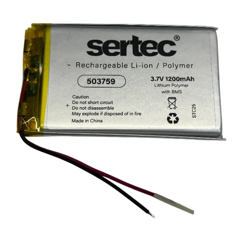Sertec 503759 3.7v 1200 Mah Li-polymer Pil (devreli/1.5a)