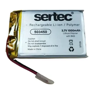 Sertec 503450 3.7v 1000 Mah Li-polymer Pil (devreli/1.5a)