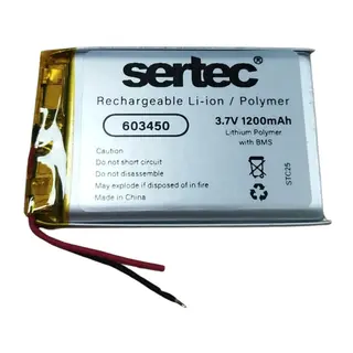 Sertec 603450 3.7v 1200 Mah Li-polymer Pil (devreli/1.5a)