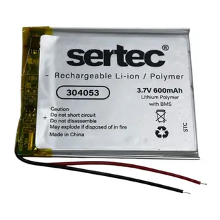 Sertec 304053 3.7v 600 Mah Li-polymer Pil (devreli/1.5a)