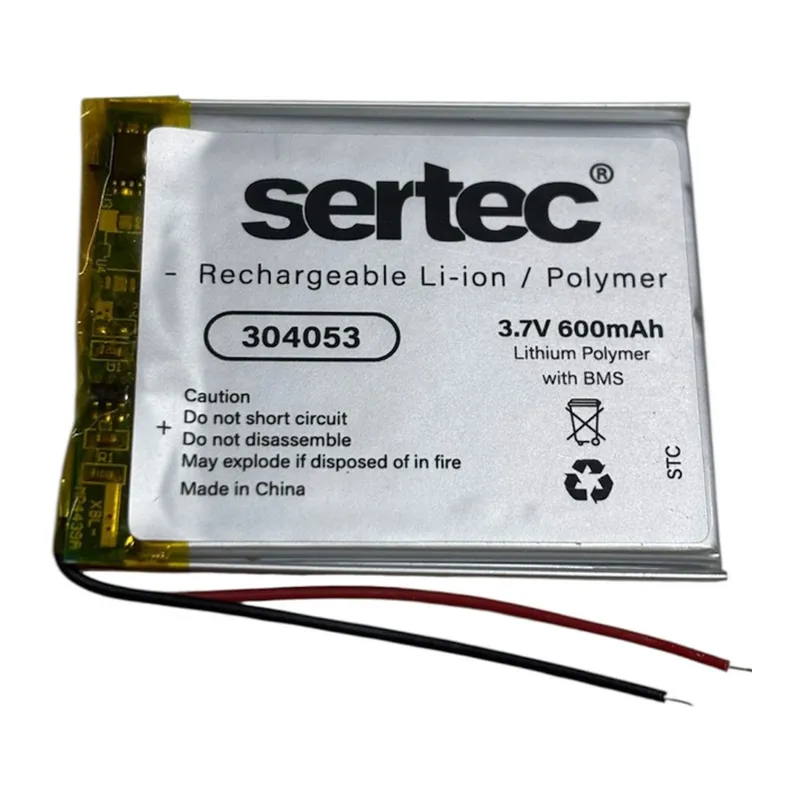 Sertec 304053 3.7v 600 Mah Li-polymer Pil (devreli/1.5a)