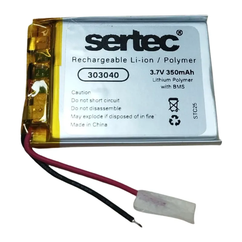 Sertec 303040 3.7v 350 Mah Li-polymer Pil (devreli/1.5a)