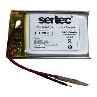 Sertec 402030 3.7v 200mah Li-polymer Pil (devreli/1.5a)
