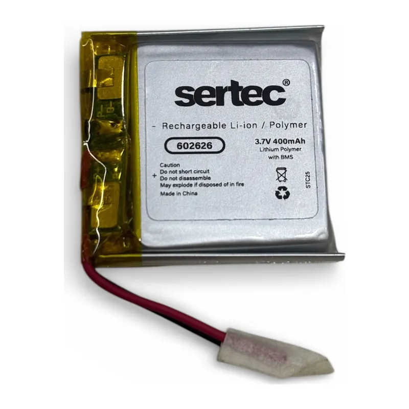 Sertec 602626 3.7v 400mah Li-polymer Pil (devreli/1.5a)