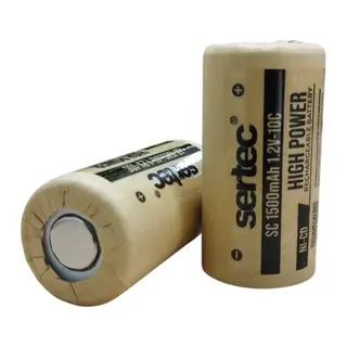 Sertec 1.2v Ni-cd Sc 1500 Mah Kağıt Şarjlı Pil 10c (başsız/flat Head)