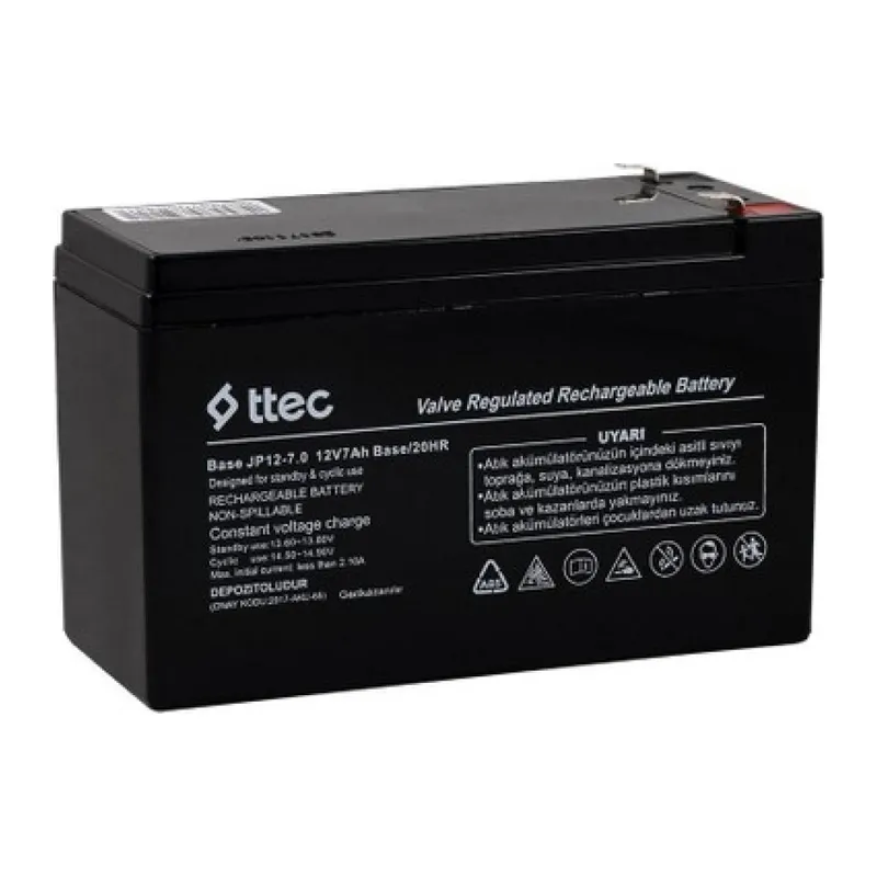 Ttec 12v 7 Ah Base Kuru Bakımsız Akü