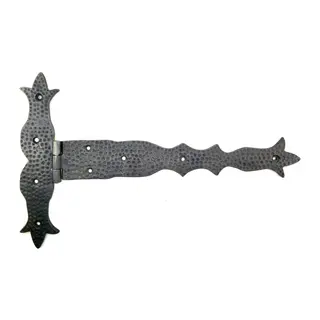 Antika Tarz Dekoratif Pirinç Kuyruklu Dövme Menteşe - 251x393 Mm, Oksit