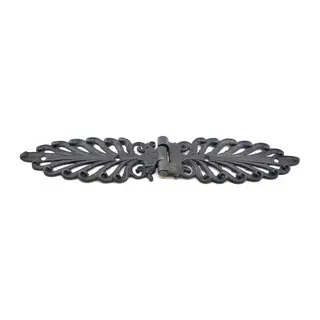 Antika Tarz Dekoratif Pirinç Yaprak Desenli Menteşe - 55x265 Mm, Oksit