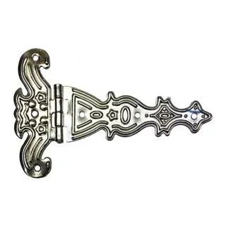Dekoratif, Sac Tek Kuyruklu Menteşe - 69x102 Mm, Büyük, Nikel, 100 Adet