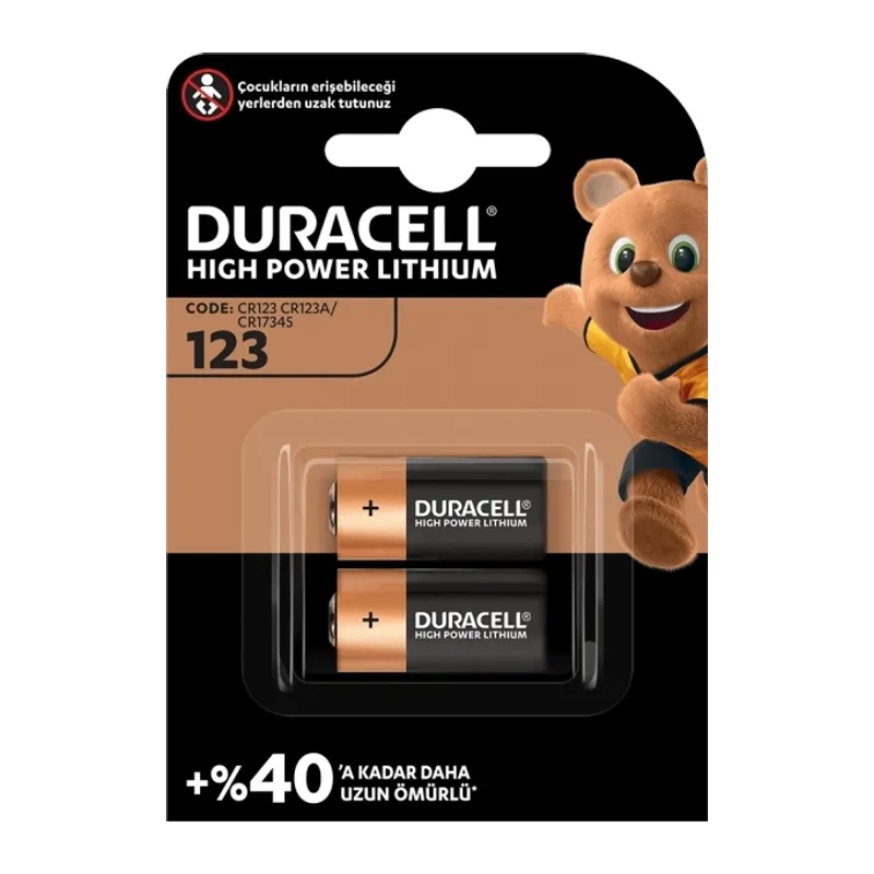 Duracell Lityum Cr123a Pil 2'li