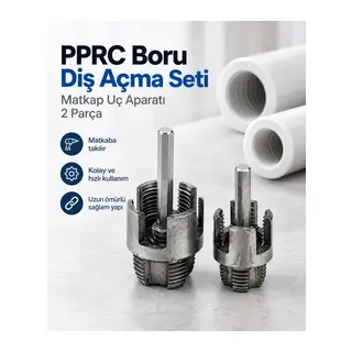 Bhd El Aletleri 00402 Pprc Boru Diş Açma Matkap Uç Aparatı - 2 Parça