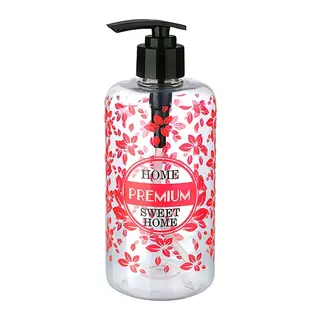 Şeffaf Sıvı Sabunluk Yuvarlak Plastik Pompalı 500 Ml