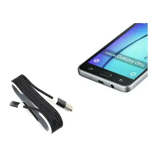 Android Örgü Şeklinde Renkli Çelik Şarj Data Kablosu - Siyah