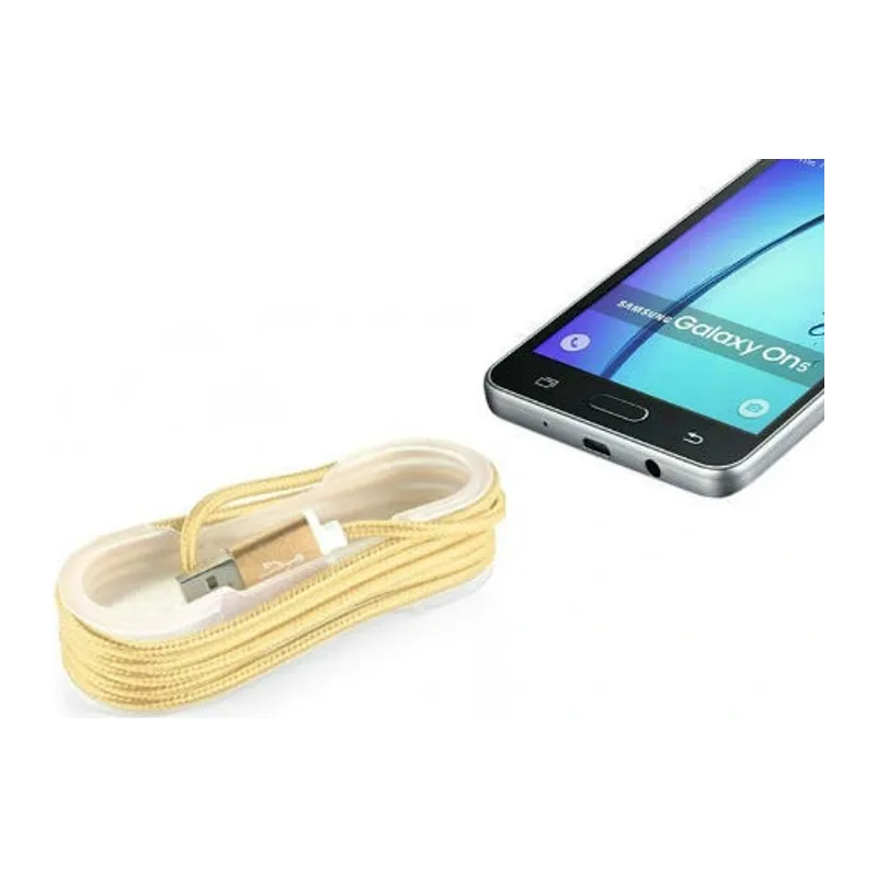 Android Örgü Şeklinde Renkli Çelik Şarj Data Kablosu - Gold