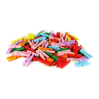 Renkli Mini Ahşap Mandal