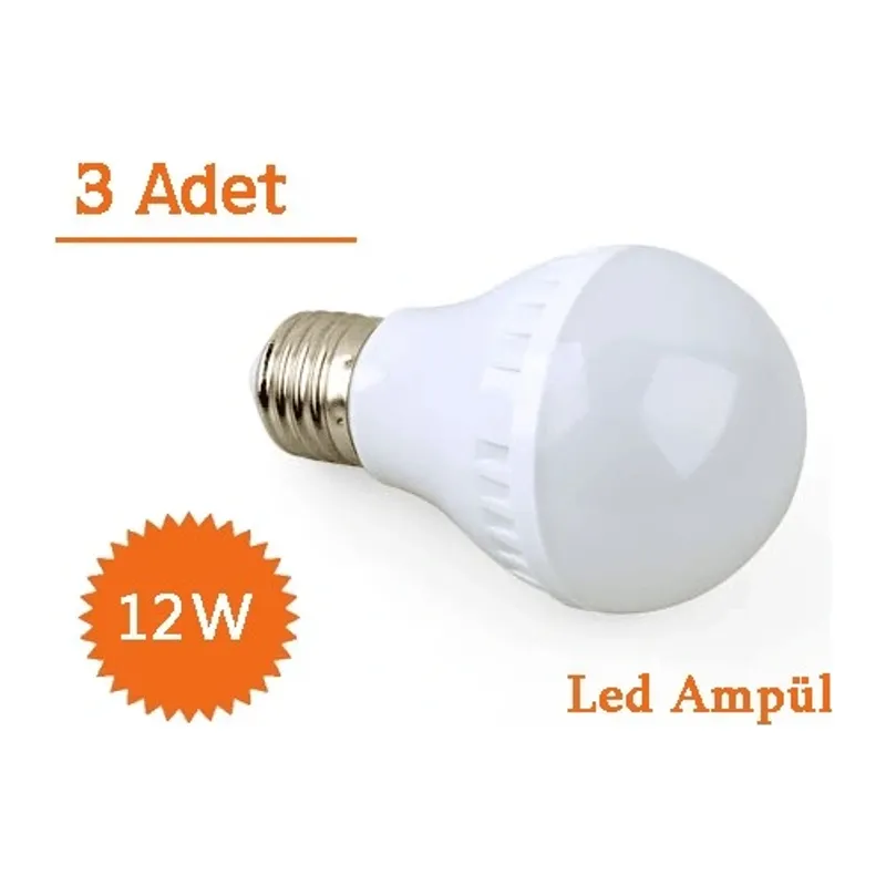 12w Enerji Tasarruflu Led Ampul (3 Adet)
