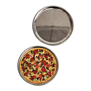 Delikli Çelik Pizza Ve Lahmacun Tepsisi Orta Boy -32 Cm