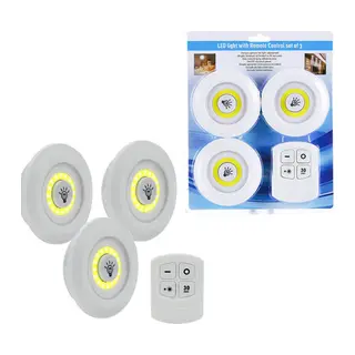 3lü Uzaktan Kumandalı Yapışkanlı Kablosuz Led Spot Lambalar