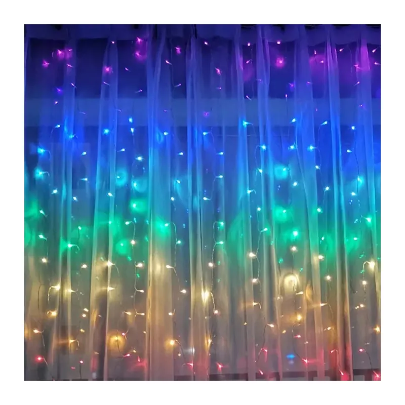 Perde Led 240 Ledli 8 Fonksiyonlu Dekor Lambası Rgb