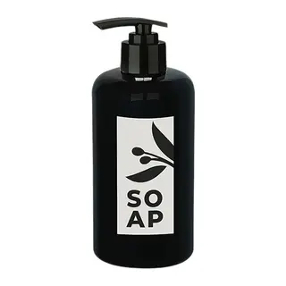 Sıvı Sabunluk Yuvarlak Plastik Pompalı 500 Ml - Siyah