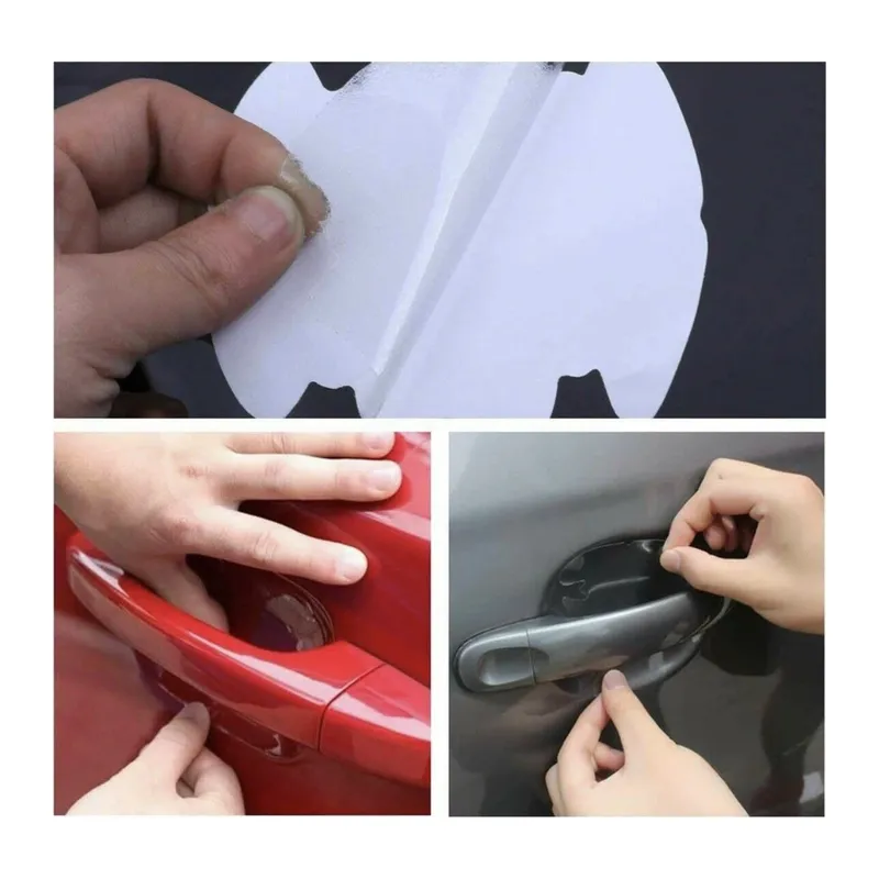 8 Adet Araba Kapı Kolu Koruyucu Çizilme Önleyici Şeffaf Sticker Film Koruma Seti