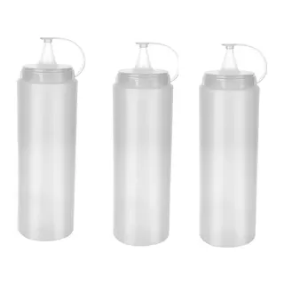 Şeffaf Sos Şişesi - 1000ml Dev Boy 3 Adet