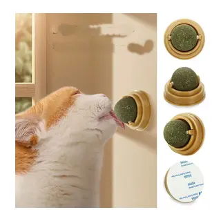 Duvara Yapışan Dönen Kedi Nanesi Cat Oyun Topu Doğal Kedi Oyuncağı
