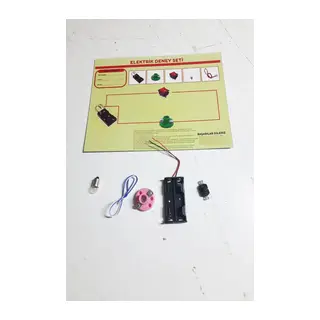 Okul Deney Seti - Elektrik Seti Ampul - Pil Yatağı - Duy -düğme Seti