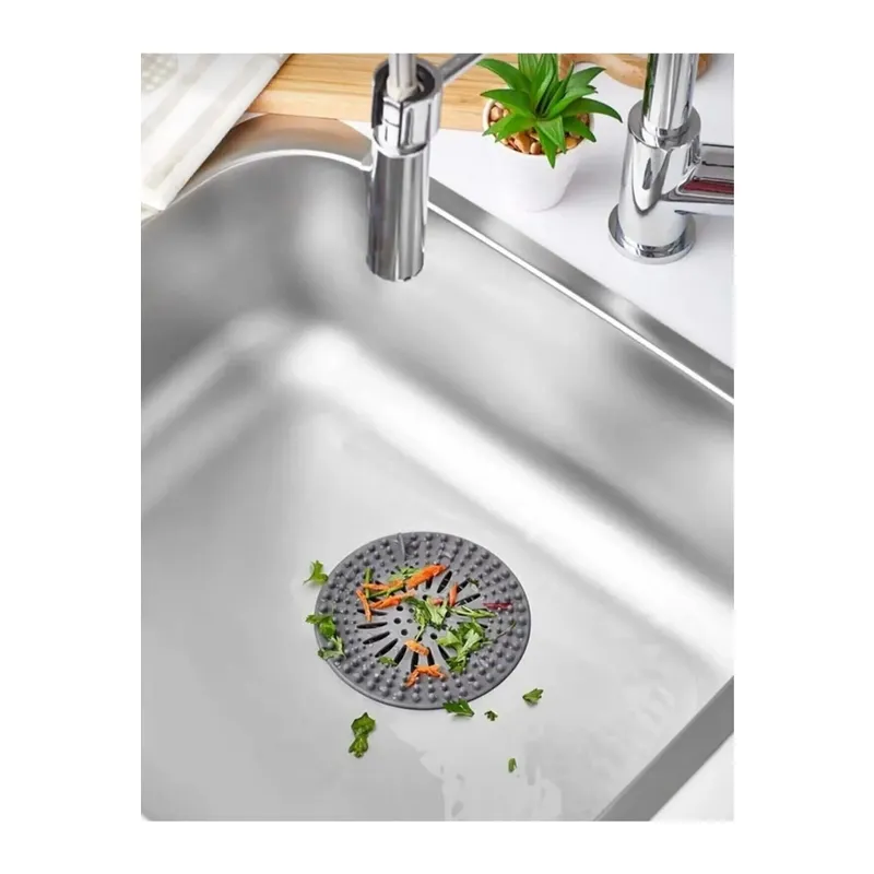 Yuvarlak Süzgeçli Silikon Mutfak Lavabo Ve Küvet Süzgeci Gider Süzgeci