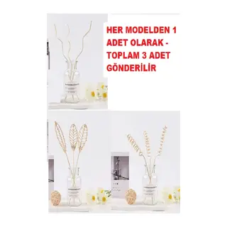 3 Tek Adet 3 Model Aromaterapi Koku Dağıtıcı Rattan Şişe Ahşap Difüzör Çubuk (spiral-yaprak-dalgalı)