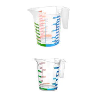 Ölçü Kabı Dereceli Renkli 1000 Ml + 500 Ml Set