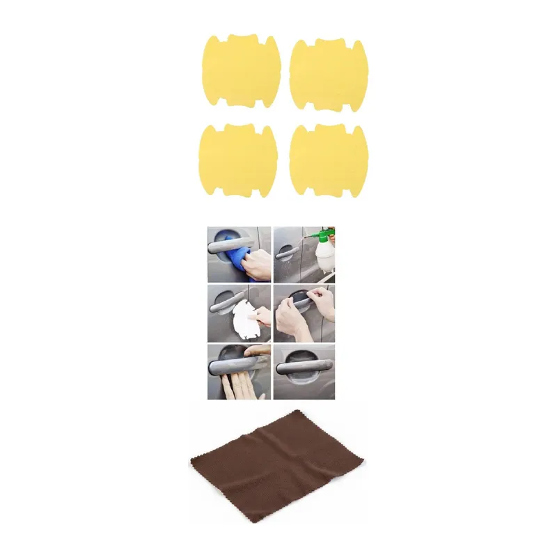 5li Set Araba Kapı Kolu Koruyucu Çizilme Önleyici Şeffaf Sticker Film Koruma Seti