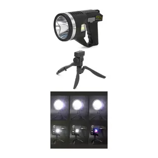 Şarjlı Dev Boy El Feneri Tripod Ayaklı Parlak Led El Lambası Kamp, Av Ve Güvenlik İçin İdeal