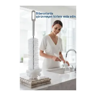 Premium Lüks Şişe Ve Biberon Fırçası - Ultra Dayanıklı Profesyonel Temizlik & Kristal Parlaklık