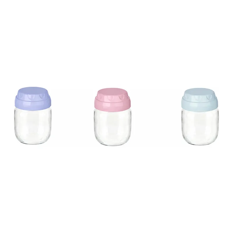 3 Adet Vintage Dekoratif Cam Kavanoz 425ml - 14,3 Oz