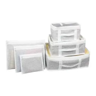 Bavul İçi Düzenleyici Valiz Organizer 6 Lı Set - Çizgili