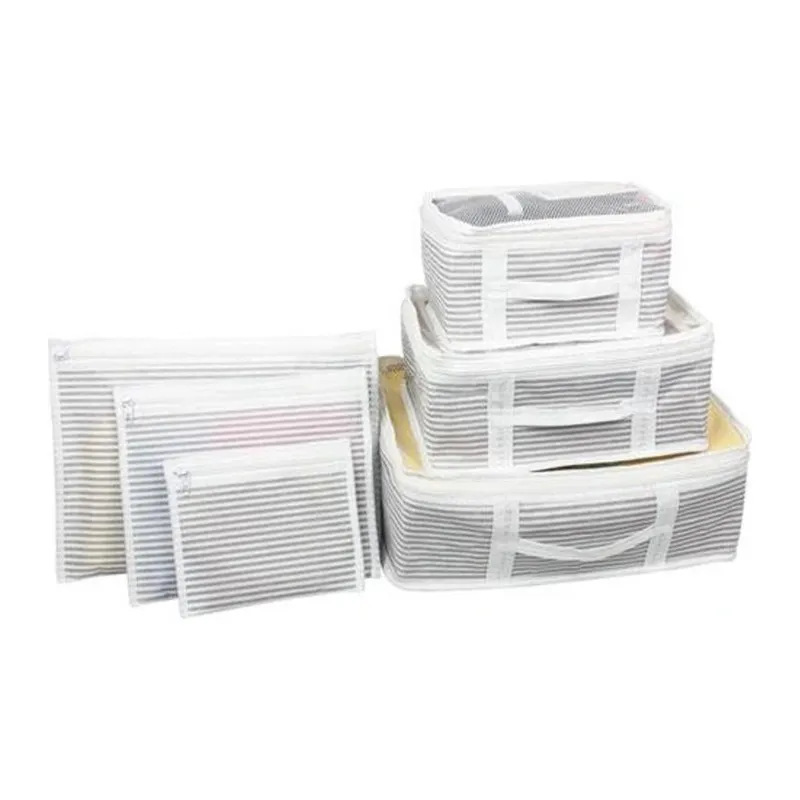 Bavul İçi Düzenleyici Valiz Organizer 6 Lı Set - Çizgili