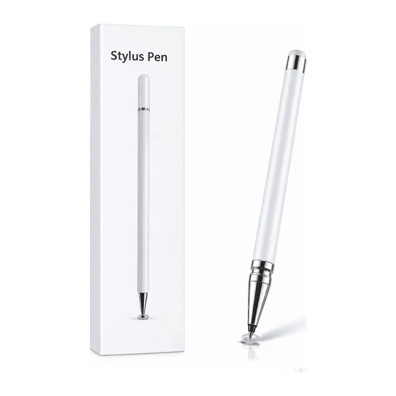 Samsung S26 Edge Uyumlu Dokunmatik Stylus Kalem Disk Uçlu Hassas Beyaz Tablet Telefon Çizim Kalemi
