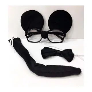 Mickey Mouse Gözlüğü Papyonu Kuyruğu Seti