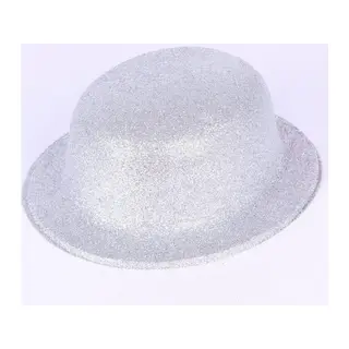 Gümüş Renk Yuvarlak Simli Plastik Parti Şapkası