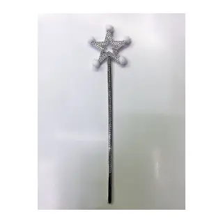 Yıldız Peri Asası Sihirli Değnek Beyaz Ponponlu